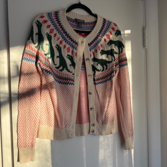 Modcloth Sweaters - Modcloth T-Rex Holiday Cardigan